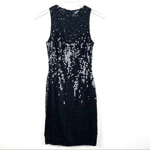 Vintage Niteline Della Roufogali Black Sequin Beaded Dress Size 4